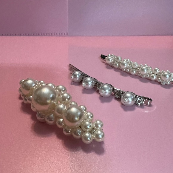 Solid Pearl Hair Clips Set Hair Barrettes Fashion Hairpins Snap Hairstyling Sets - Picture 7 of 8